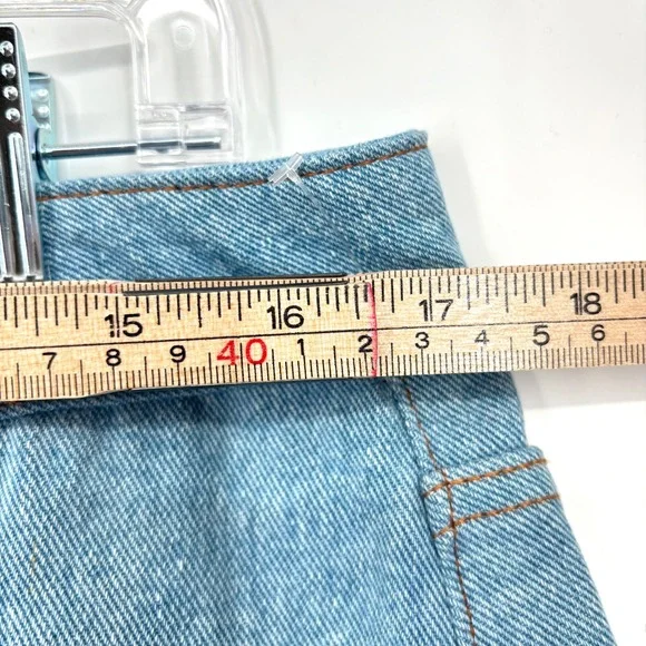 NWT Driftwood Serena Denim Maxi Skirt Sz 32 Blue Pink Eyelet Embroidered Slit‎ - Picture 12 of 14